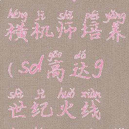 sd高达g世纪火线纵横机师培养(sd高达g世纪火线纵横机师属性)