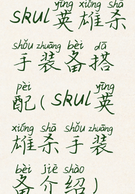 skul英雄杀手装备搭配(skul英雄杀手装备介绍)