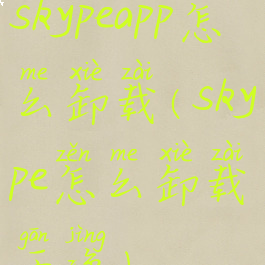 skypeapp怎么卸载(skype怎么卸载干净)