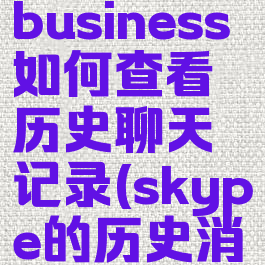 skypeforbusiness如何查看历史聊天记录(skype的历史消息怎么查)