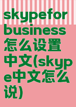 skypeforbusiness怎么设置中文(skype中文怎么说)