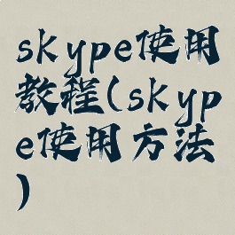 skype使用教程(skype使用方法)