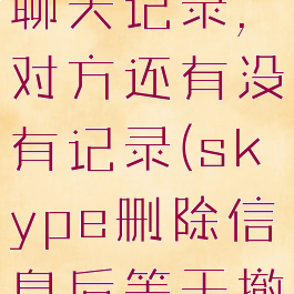 skype删除聊天记录,对方还有没有记录(skype删除信息后等于撤回吗)