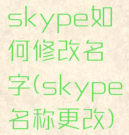 skype如何修改名字(skype名称更改)