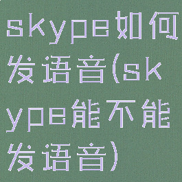 skype如何发语音(skype能不能发语音)