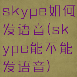 skype如何发语音(skype能不能发语音)