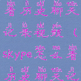 skype如何查看历史聊天记录视频(skype怎么看历史聊天记录)