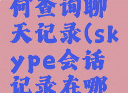 skype如何查询聊天记录(skype会话记录在哪里)