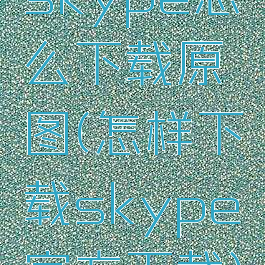 skype怎么下载原图(怎样下载skype官方下载)