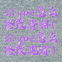 skype怎么修改资料(skype怎么修改昵称)