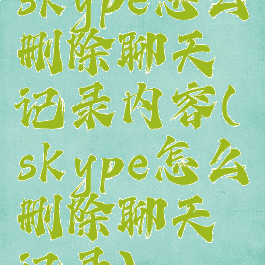 skype怎么删除聊天记录内容(skype怎么删除聊天记录)