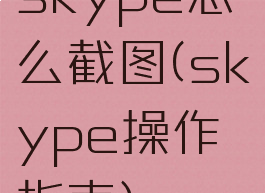 skype怎么截图(skype操作指南)
