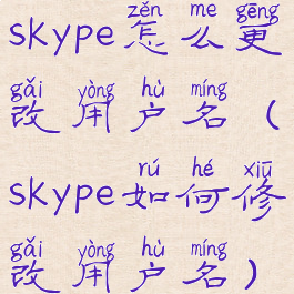 skype怎么更改用户名(skype如何修改用户名)