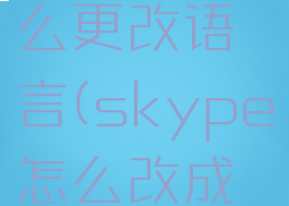 skype怎么更改语言(skype怎么改成中文)