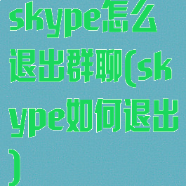 skype怎么退出群聊(skype如何退出)