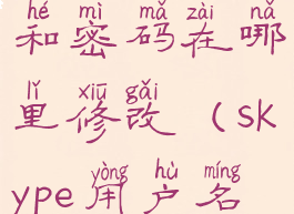 skype的账户和密码在哪里修改(skype用户名怎么改)