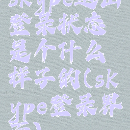 skype退出登录状态是个什么样子的(skype登录界面)