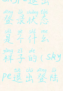 skype退出登录状态是个什么样子的(skype退出登陆)