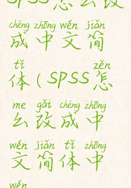 spss怎么改成中文简体(spss怎么改成中文简体中文)