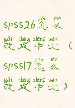 spss26怎么改成中文(spss17怎么改成中文)