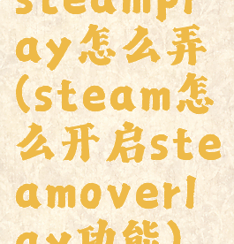 steamplay怎么弄(steam怎么开启steamoverlay功能)