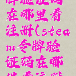 steam令牌验证码在哪里看注册(steam令牌验证码在哪里看注册日期)