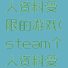 steam个人资料受限的游戏(steam个人资料受限制)