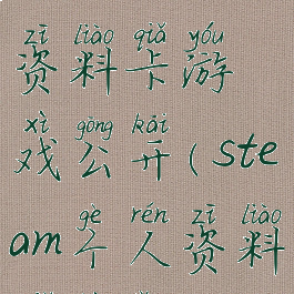 steam个人资料卡游戏公开(steam个人资料卡背景)