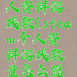 steam个人资料游戏数(steam个人资料游戏数量怎么隐藏)