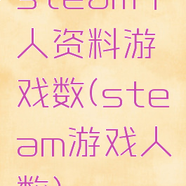 steam个人资料游戏数(steam游戏人数)