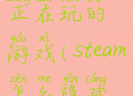 steam如何隐藏自己正在玩的游戏(steam怎么隐藏正在玩的游戏)