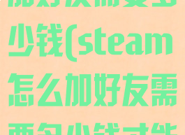 steam怎么加好友需要多少钱(steam怎么加好友需要多少钱才能加)