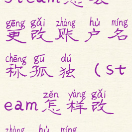 steam怎么更改账户名称孤独(steam怎样改账户名)
