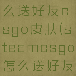 steam怎么送好友csgo皮肤(steamcsgo怎么送好友箱子)