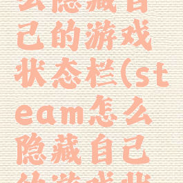 steam怎么隐藏自己的游戏状态栏(steam怎么隐藏自己的游戏状态栏图标)