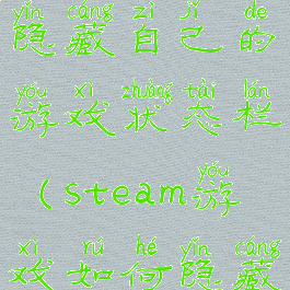 steam怎么隐藏自己的游戏状态栏(steam游戏如何隐藏)