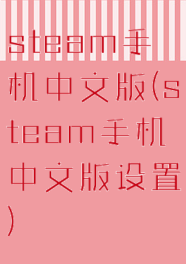 steam手机中文版(steam手机中文版设置)
