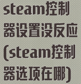 steam控制器设置没反应(steam控制器选项在哪)