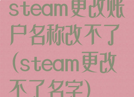 steam更改账户名称改不了(steam更改不了名字)