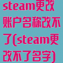 steam更改账户名称改不了(steam更改不了名字)
