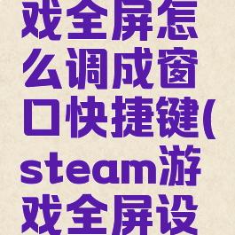 steam游戏全屏怎么调成窗口快捷键(steam游戏全屏设置)