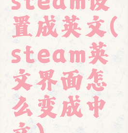 steam设置成英文(steam英文界面怎么变成中文)
