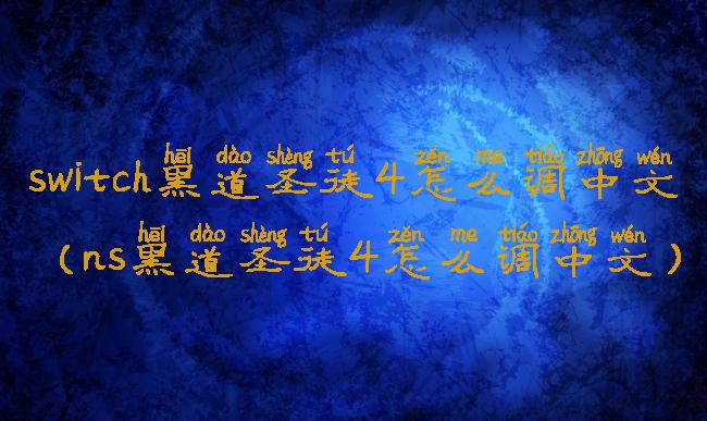 switch黑道圣徒4怎么调中文(ns黑道圣徒4怎么调中文)