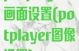 potplayer画面设置(potplayer图像设置)