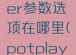 potplayer参数选项在哪里(potplayer配置)