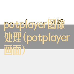 potplayer图像处理(potplayer画面)