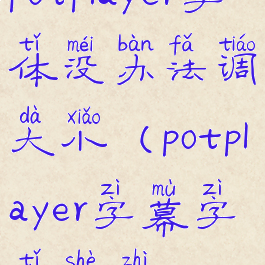 potplayer字体没办法调大小(potplayer字幕字体设置)