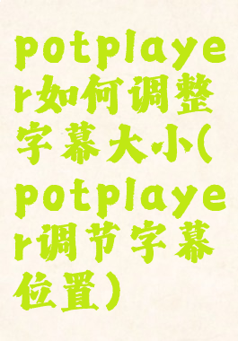 potplayer如何调整字幕大小(potplayer调节字幕位置)
