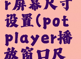 potplayer屏幕尺寸设置(potplayer播放窗口尺寸)