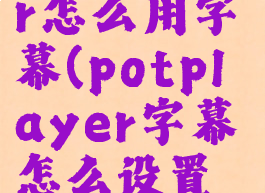 potplayer怎么用字幕(potplayer字幕怎么设置中英)